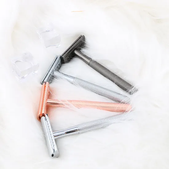 Hot Sale Rose Gold Fashion Double Edge Lady Shaving Metal Handle Wet Shaver Safety Razor
