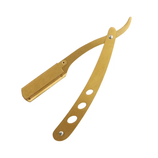 Cut Throat Gold Straight Barber Razor Metal Barbar Shaving Razor for Men 