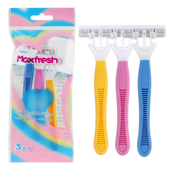 D334L Private Label Poly Bag Packing Triple Blade Pivoting Head Disposable Razor Men Gender Shaving Razor Haward Razor 