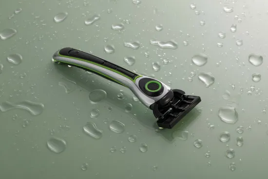 Six Blade Razor System Metal Handle Open Back for Easy Clean 
