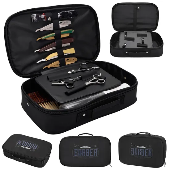 Custom Logo Large Carrying Hair Clipper Comb Storage Case Barber Tool Bag for Salon 