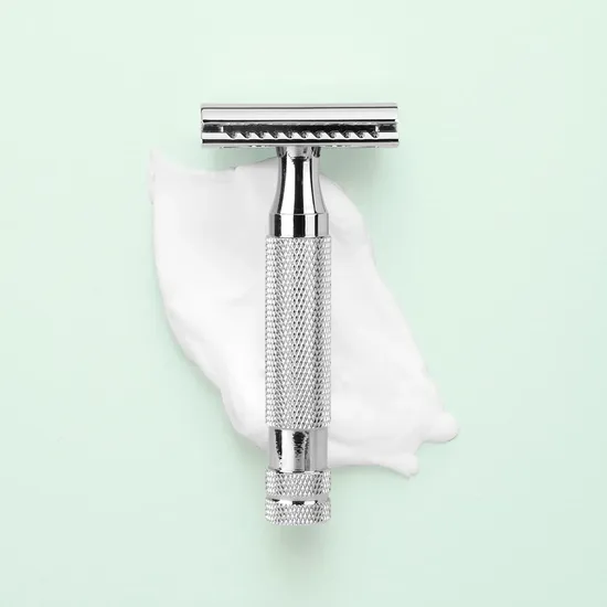 D677 Mens Straight Metal Handle Double Edge Shaving Safety Razor for Face Navaja De Afeitar 