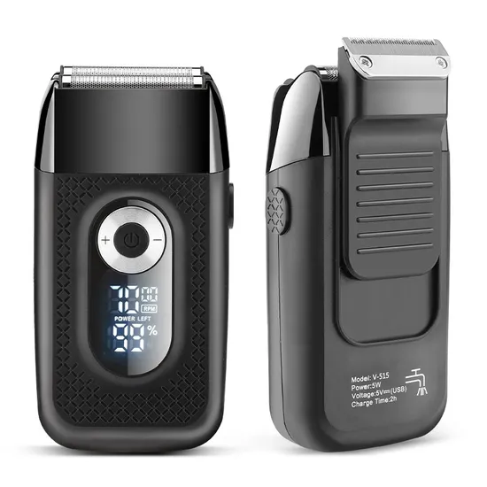 Large LCD Display Electric Shaver with Customizable Features 